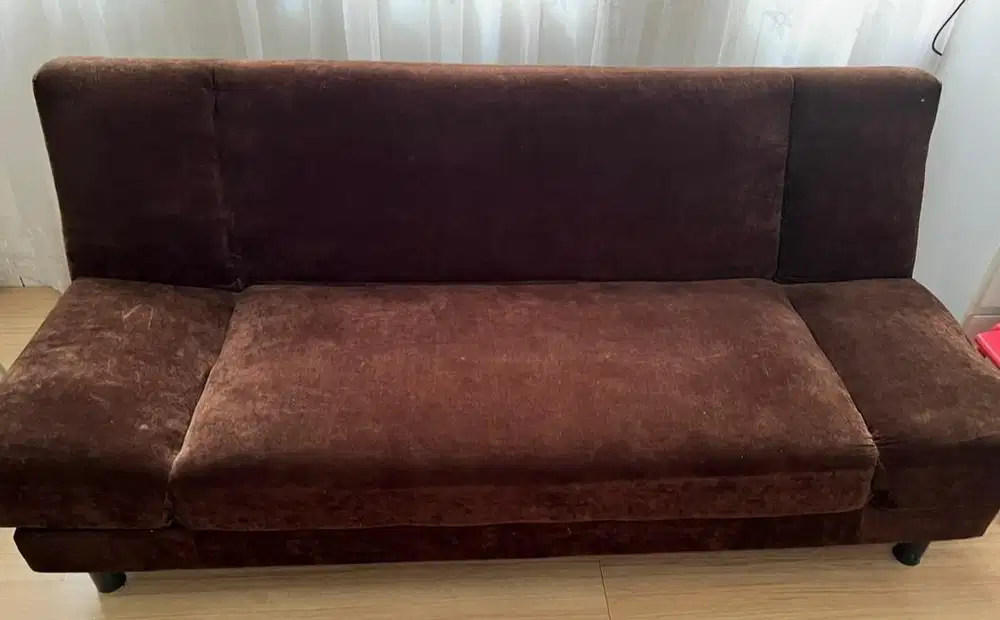 Jual sofa bed warna coklat