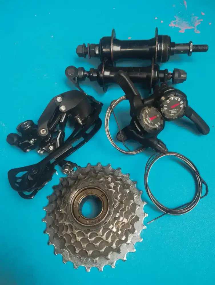 Part copotan sepeda MTB vintage, sproket, RD, Shifter, Hub masih bagus