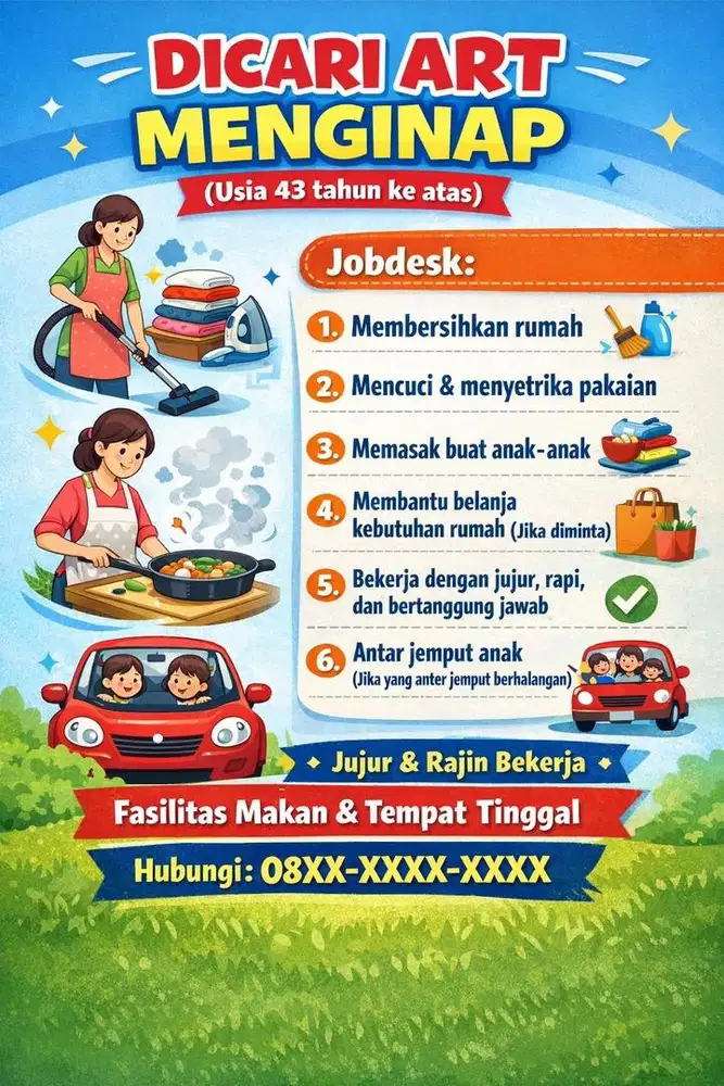 DIButuhkan ART Untuk Area Depok