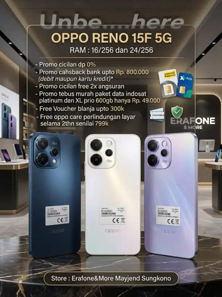 OPPO RENO 15F SERIES PROMO cashback bank
