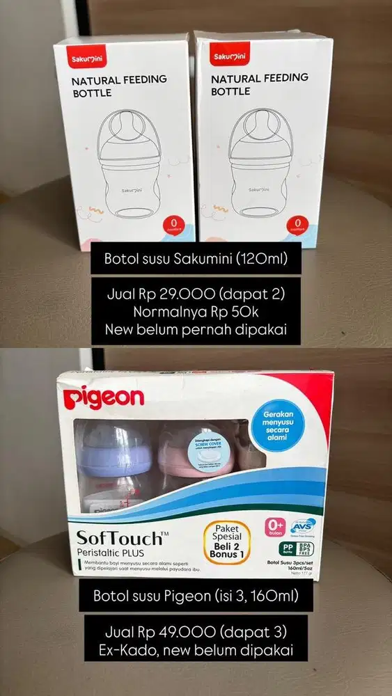 Botol susu sakumini dan pigeon