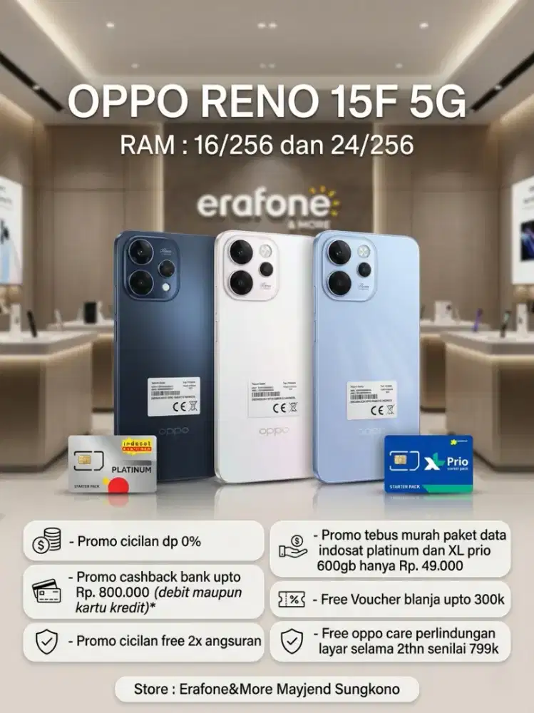 Ready OPPO RENO 15 SERIES TEBUS MURAH PAKET DATA INDOSAT 600GB