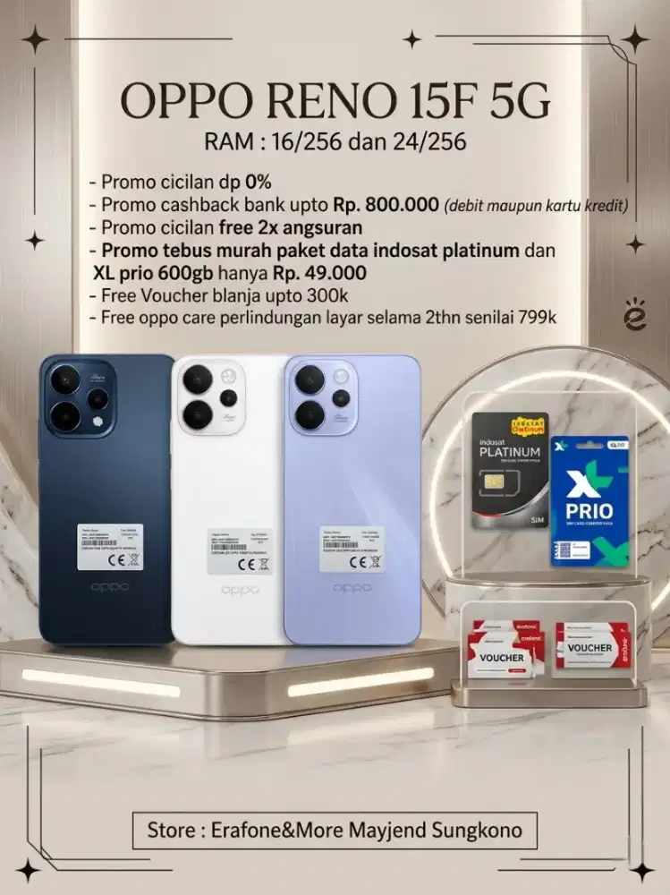 OPPO RENO 15F SERIES PROMO CASHBACK BANK