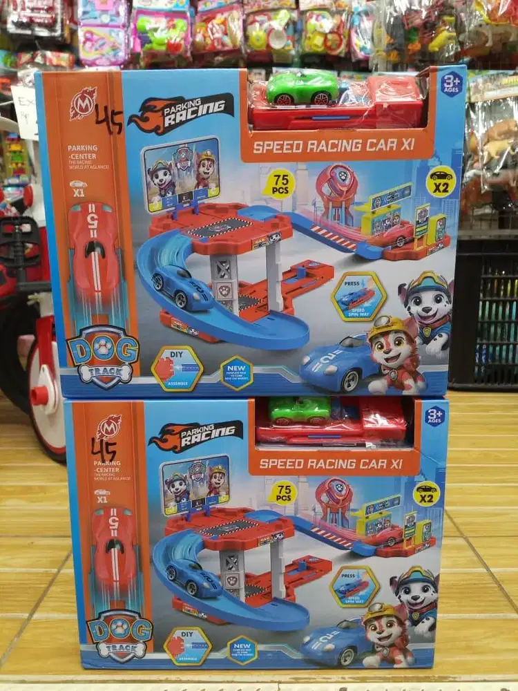 mainan anakk track car dog