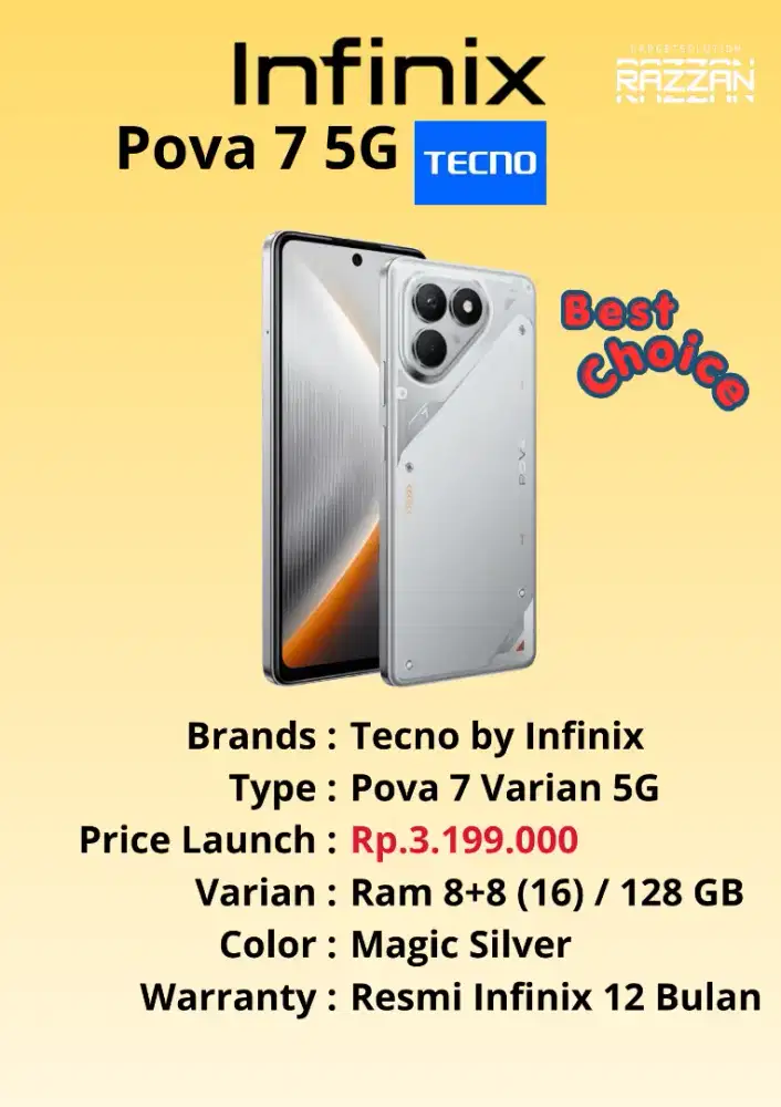 Tecno Pova 7 5G Ram 8/128 GB Promo Lebaran