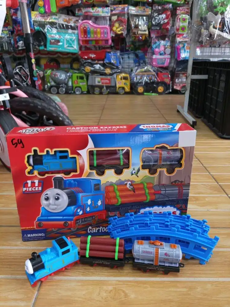 mainan anak kereta thomas kayu