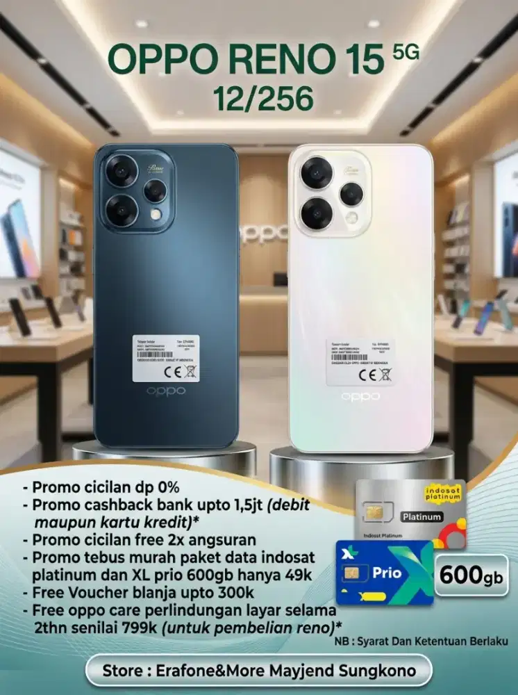 OPPO RENO 15 5g, cahsback bank debit
