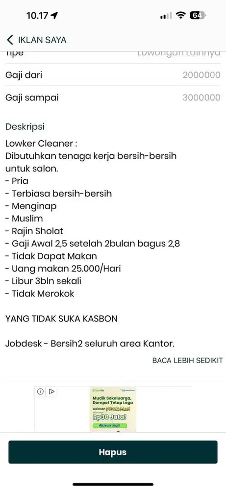 LOKER ART PRIA MENGINAP