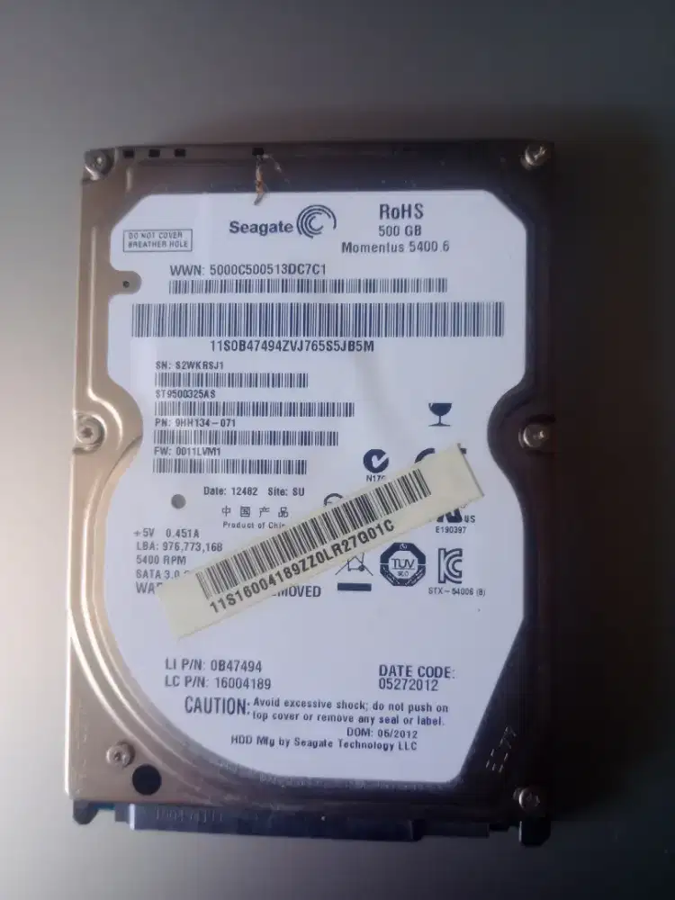 Hdd laptop 500gb