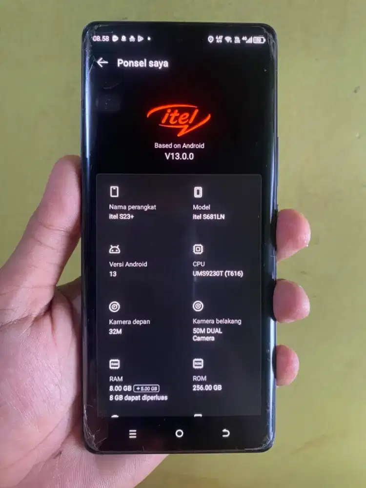 Itel S23 plus 8/256 pemakaian pribadi no minus