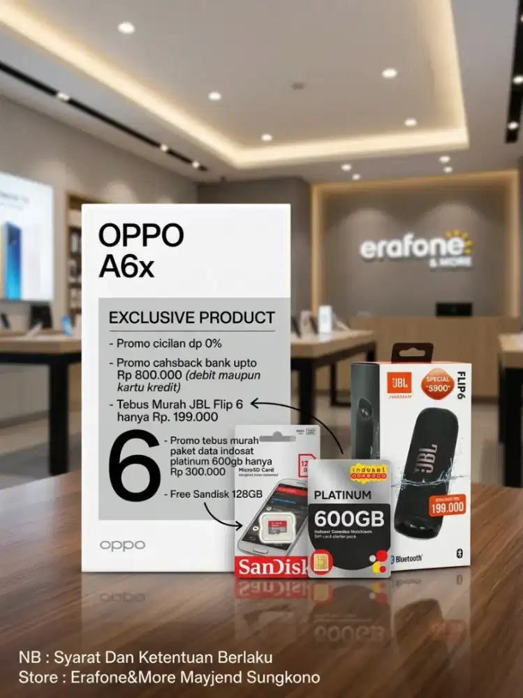 OPPO A6x 8/128 tebus murah JBL FLIP 6