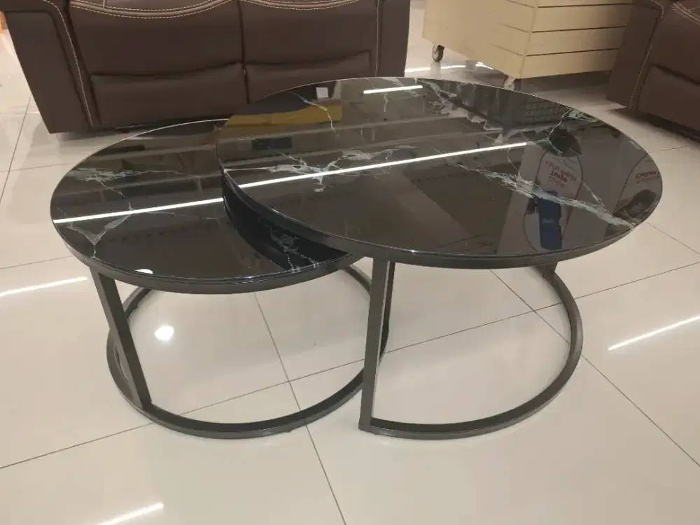 Meja Tamu Set 2in1 Tempered Glass