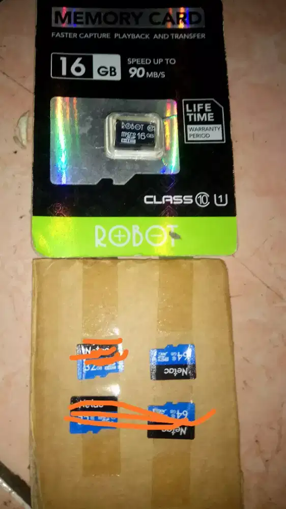 MMC 16Gb dan 64Gb Robot dan NeTec