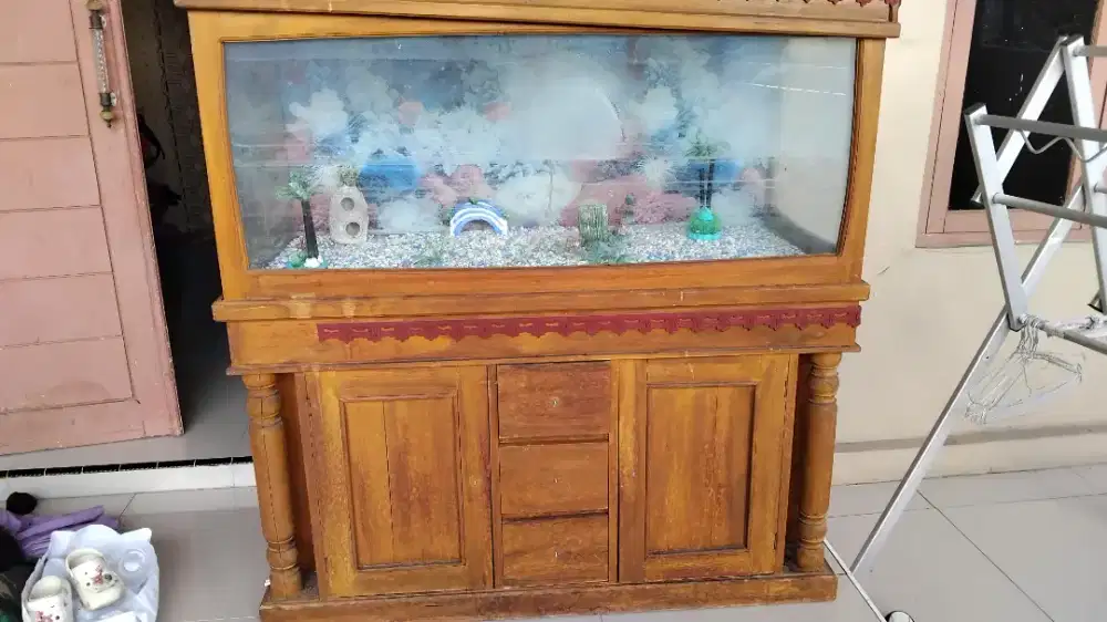 Aquarium Minimalis + Aksesoris Lengkap, Tinggal Isi Ikan