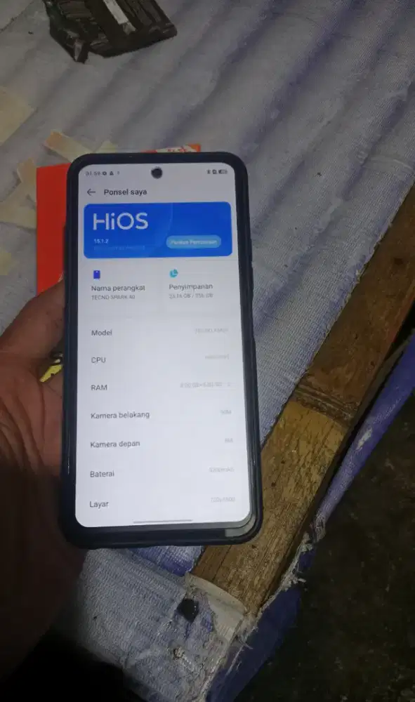 handphone tecno spark40