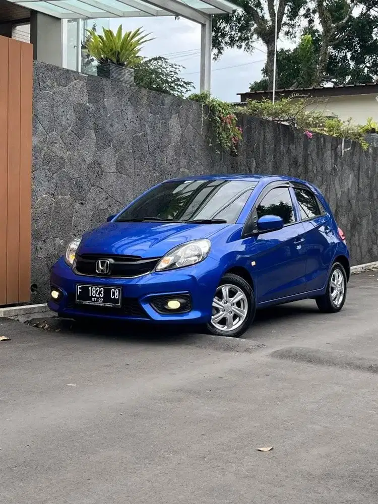 Honda Brio E CVT 2017 biru bogor bandung at matic