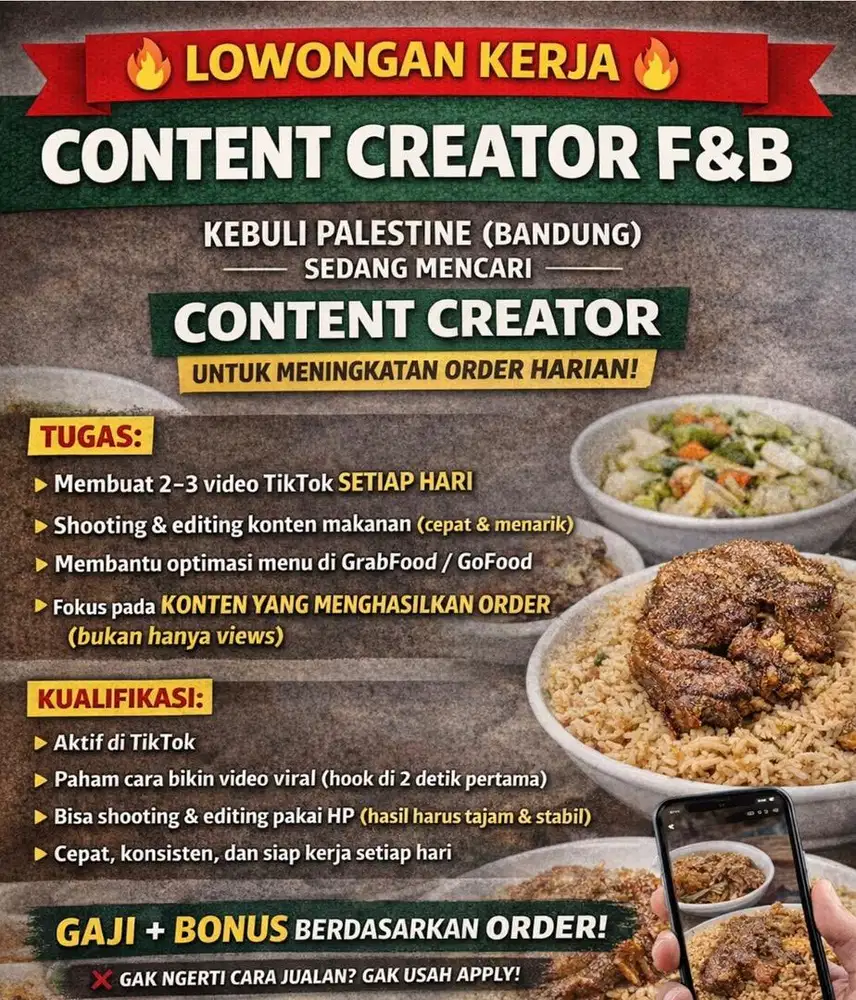 Content creater f&b