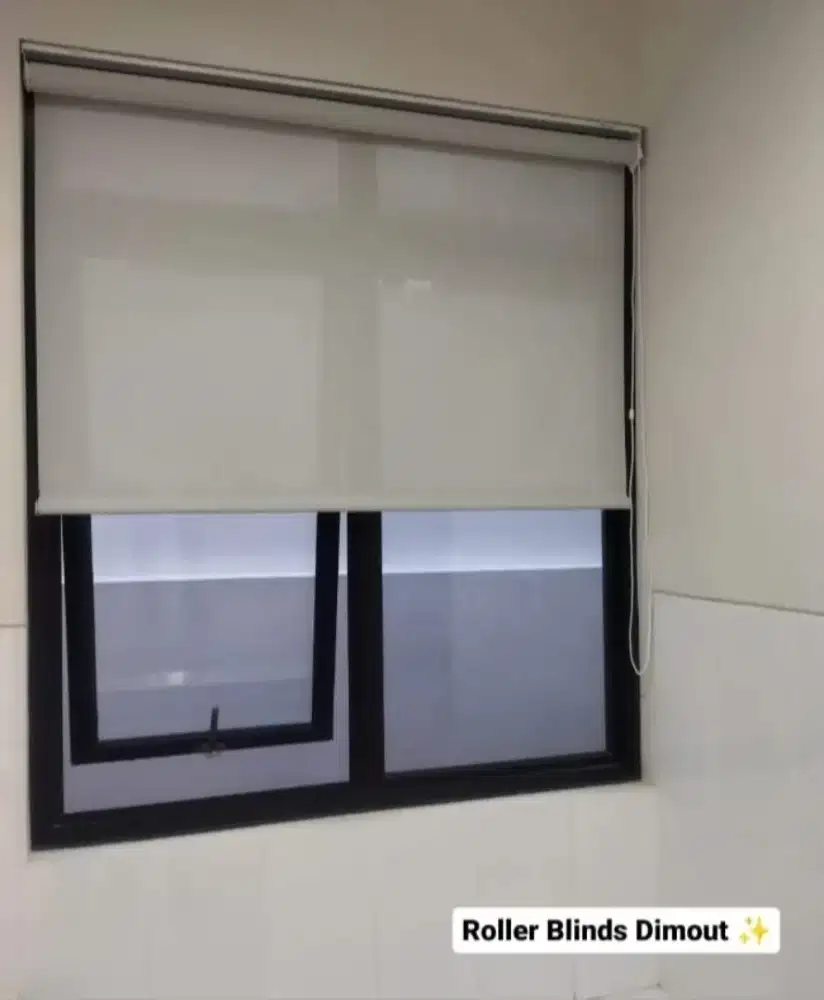 Roller blind in door