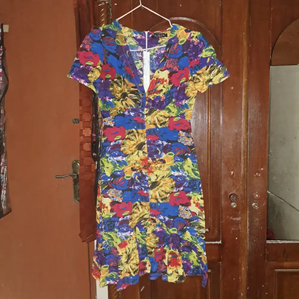 dress wanita bunga bunga