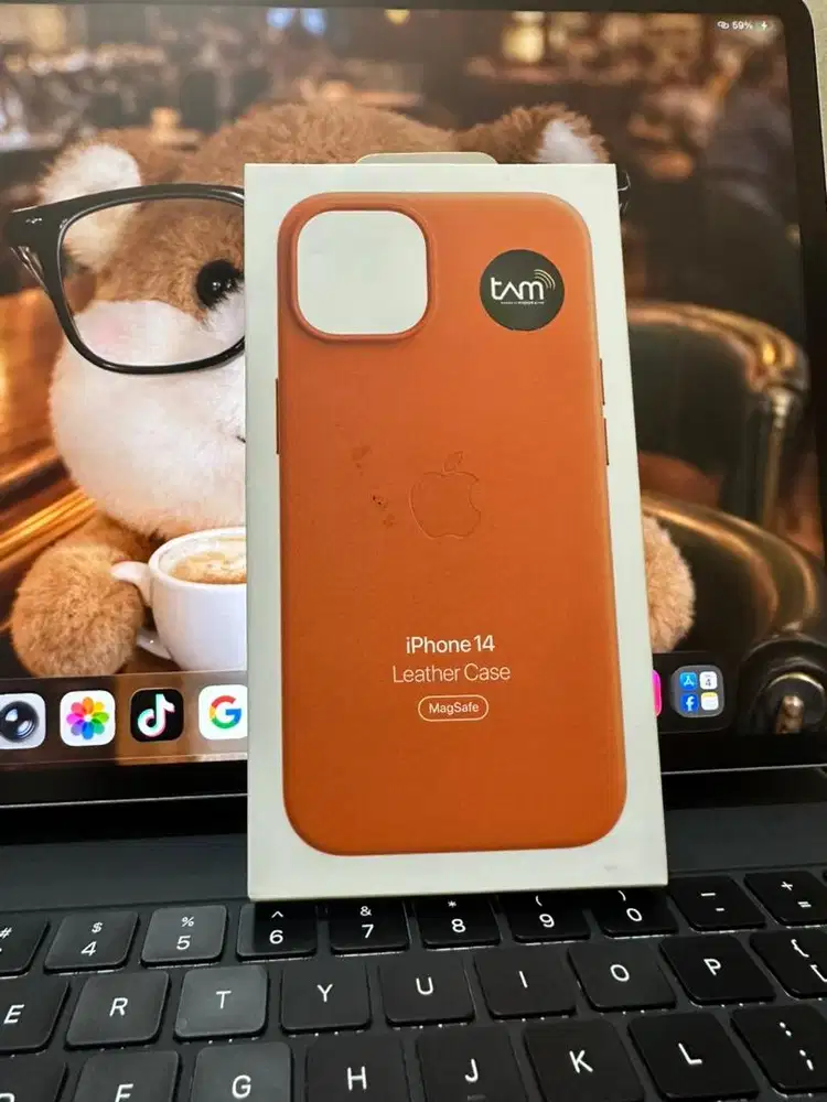 Case iphone 14 leather ori