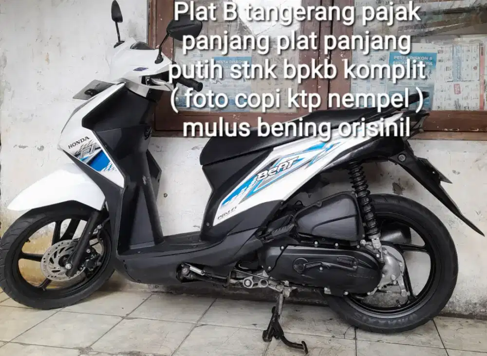 Honda beat f1 2013 cw asli putih Plat B tangerang pajak panjang