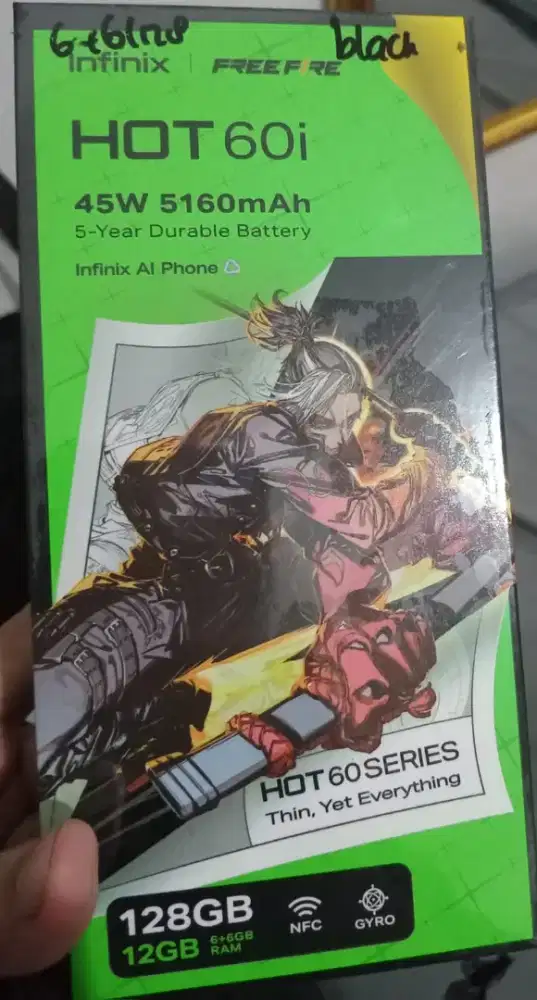 Infinix hot 60i 6+6 128 baru dan masih segel
