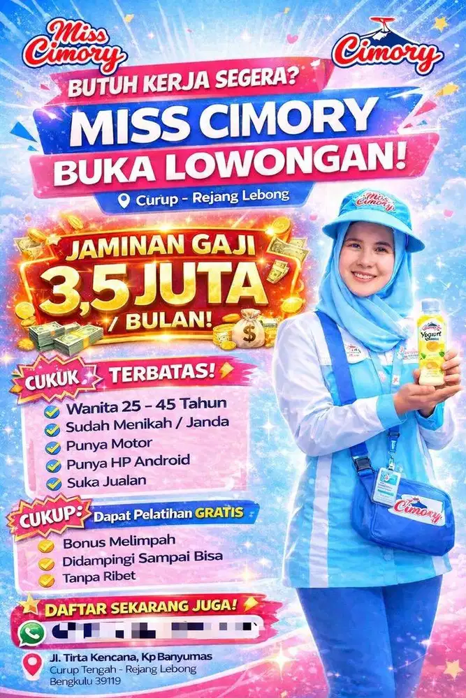 LOWONGAN KERJA MISS CIMORY CURUP