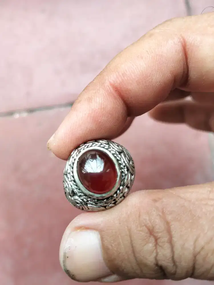 Cincin Red Garnet natural