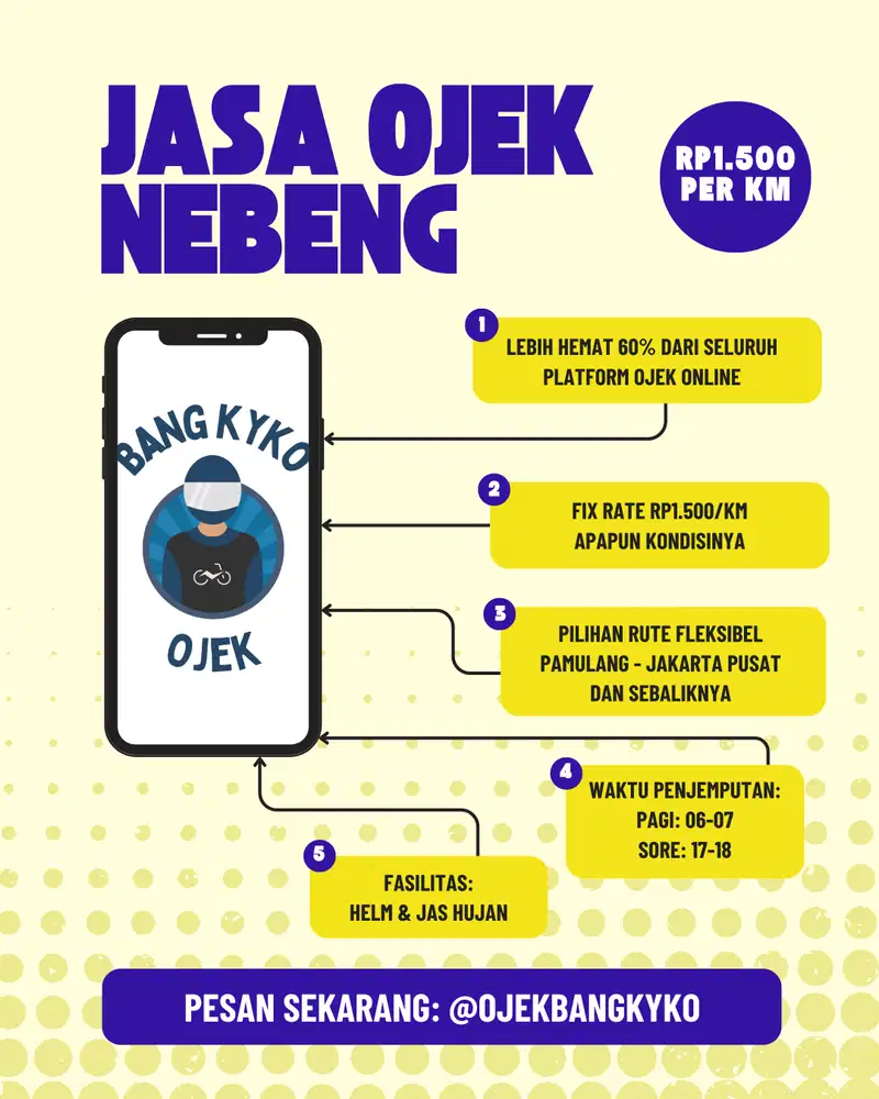 Jasa Ojek Nebeng Pamulang
