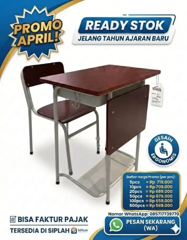 Set meja kursi sekolah