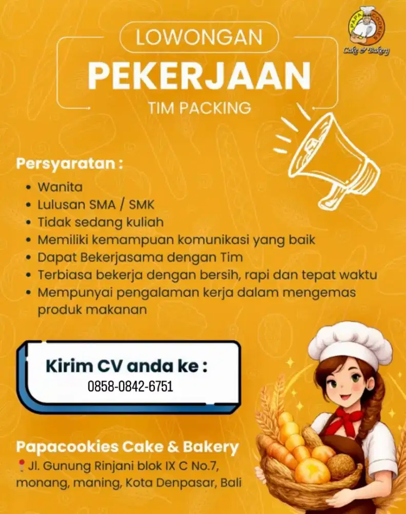 LOWONGAN PEKERJAAN PACKING