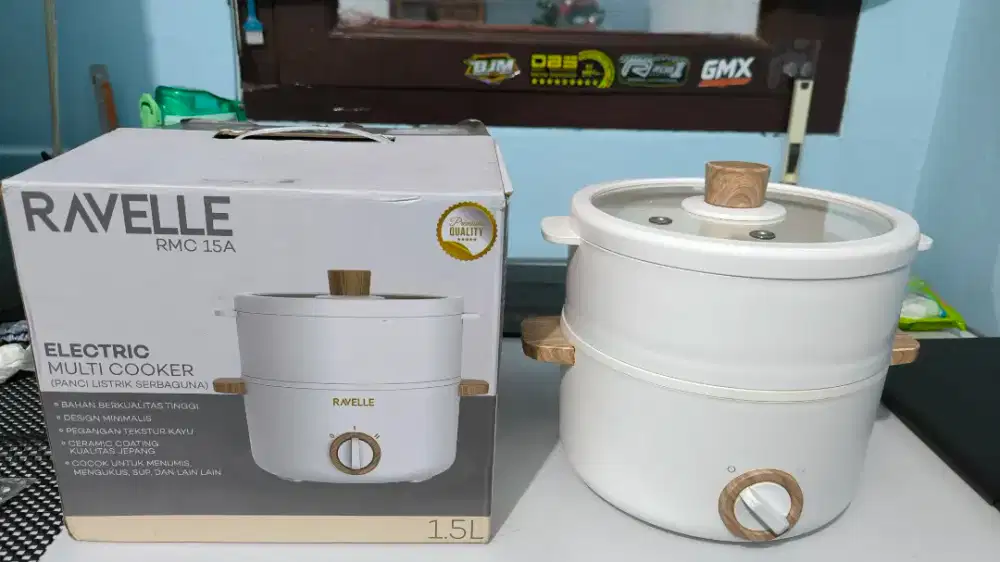 Panci Listrik premium Multifungsi merk Ravelle - 1.5 L Low Wat, murahh