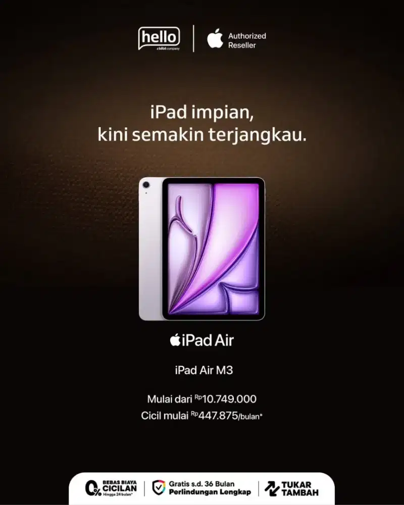 Cicilan 0% iPad Air M3