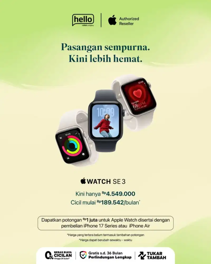 Cicilan 0% Apple Watch SE3