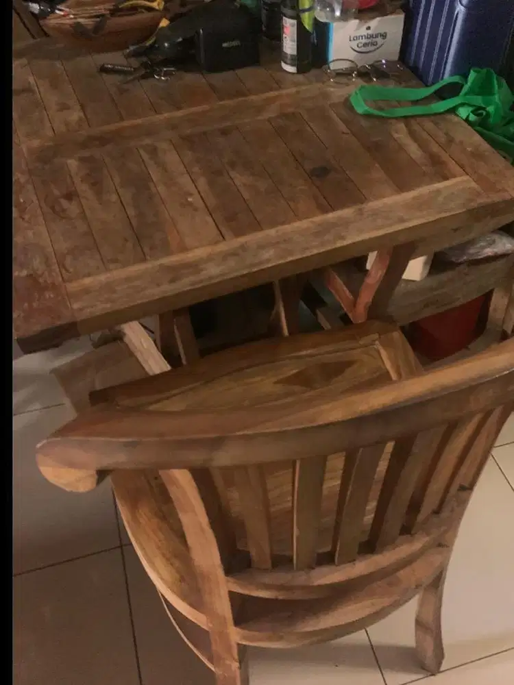Meja makan kursi jati