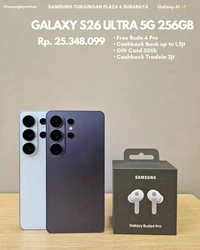 SAMSUNG GALAXY S26 ULTRA FREE BUDS 4 PRO