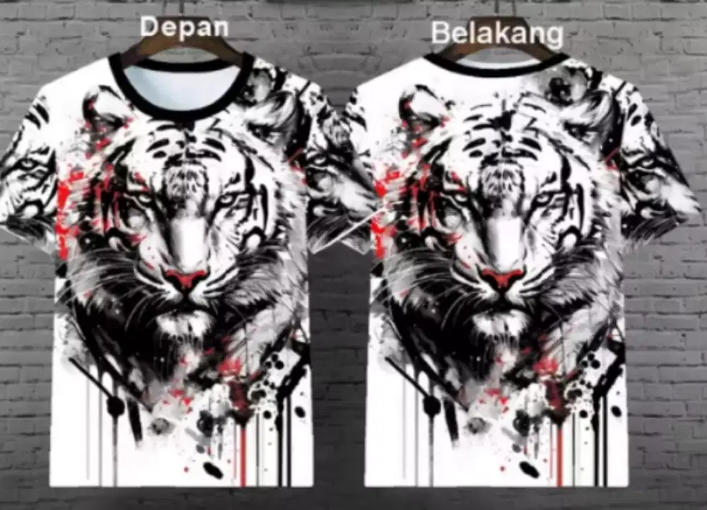Kaos distro cowok motif macan