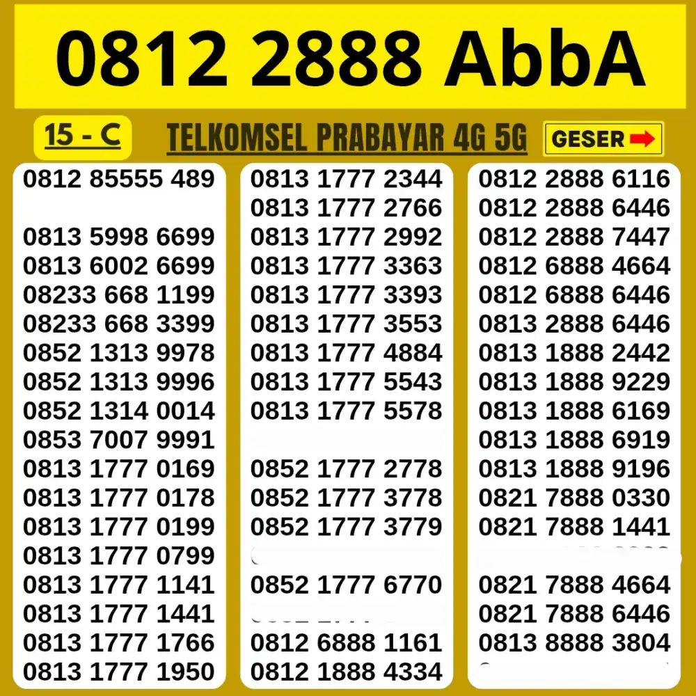 Nomor Cantik Simpati Kartu Perdana Telkomsel simpati tahun lahir abab