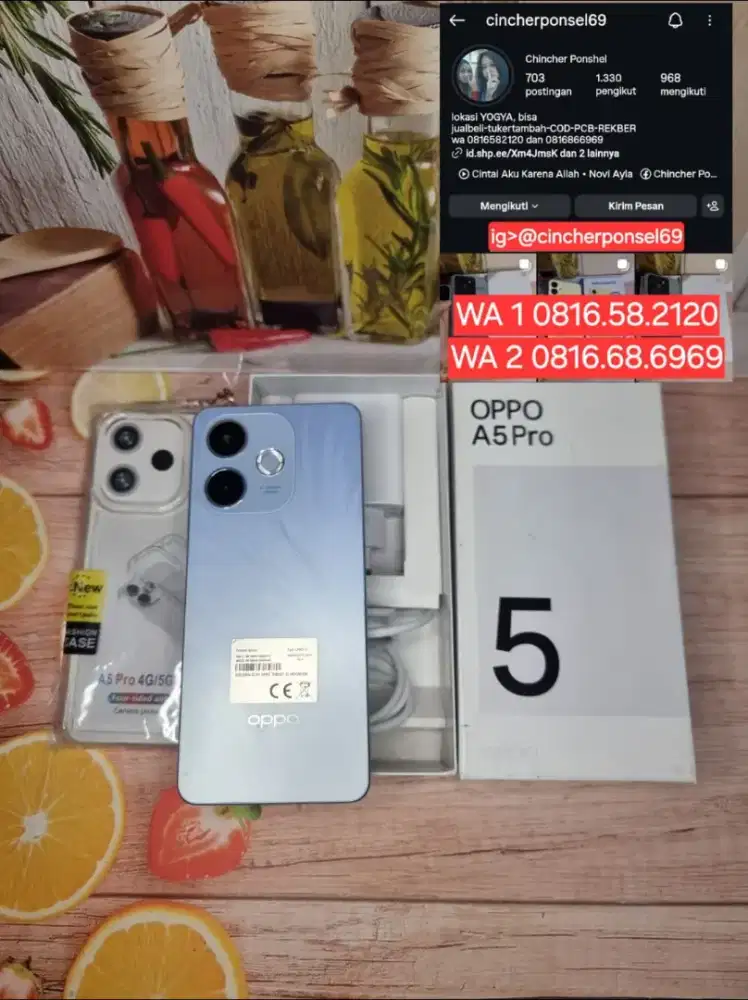 Jual hp Oppo A5 Pro 8/256 istimewa mulus grns panjang free case