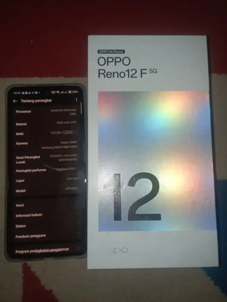OPPO Reno 12 F 5G 12/256 Fullset Mulus Nego