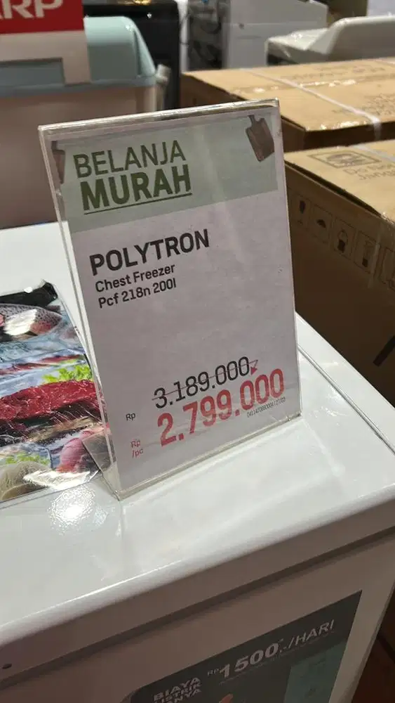 Lotteciputat POLYTRON CHEEST FREEZER pcf218n 220L Kredit Dilottecapita