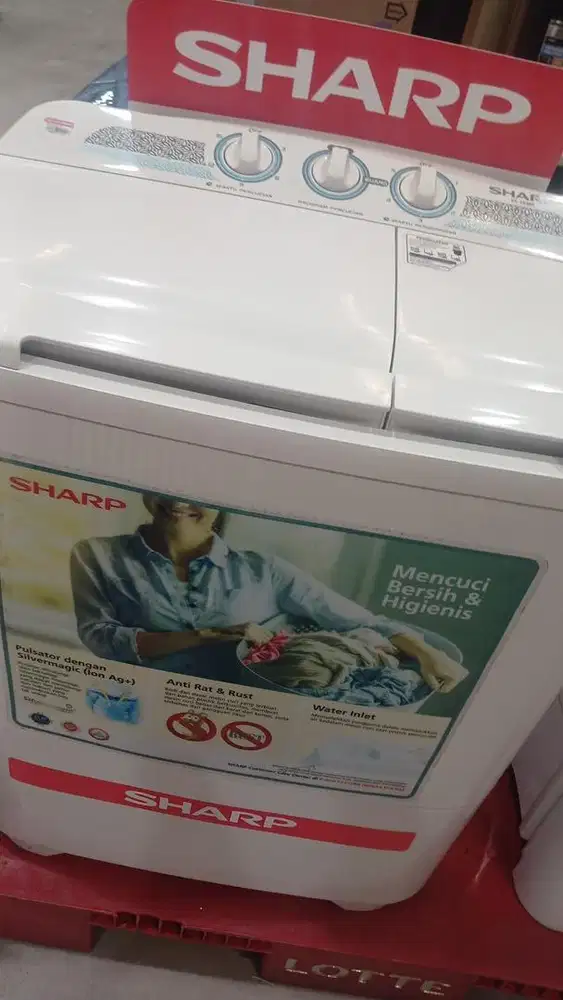 Lotteciputat Mesin cuci 2 tabung Sharp 8kg kredit dilottecapital Dp 0