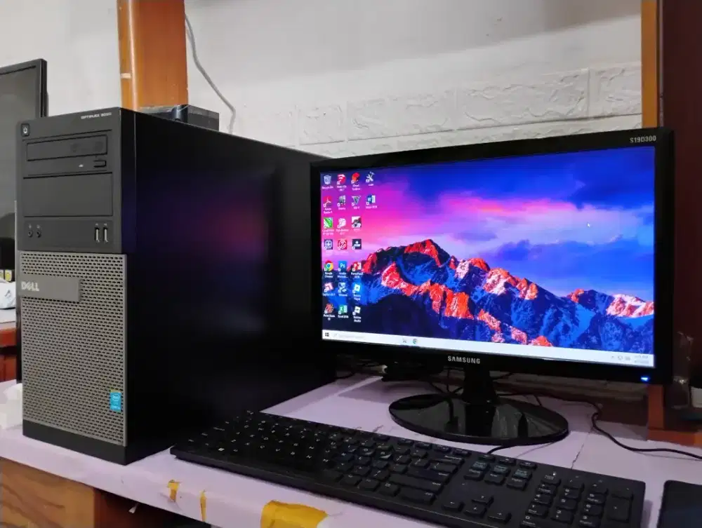 Pc editing dan gaming intel core + ram 8gb + monitor 19inch dell