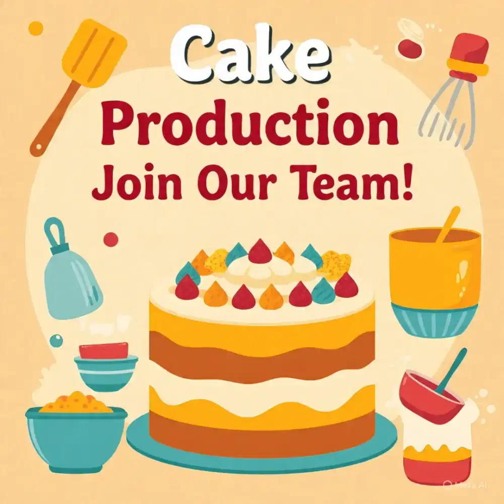 Lowongan kerja untuk produksi kue, ditempatkan dibandung