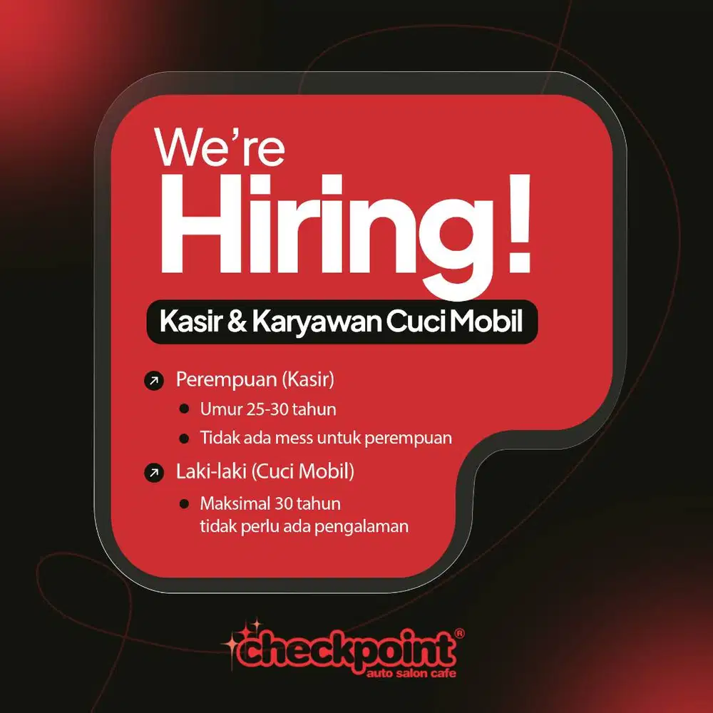 DICARI KASIR DAN KARYAWAN CUCI MOBIL DAN MOTOR DI BANDUNG