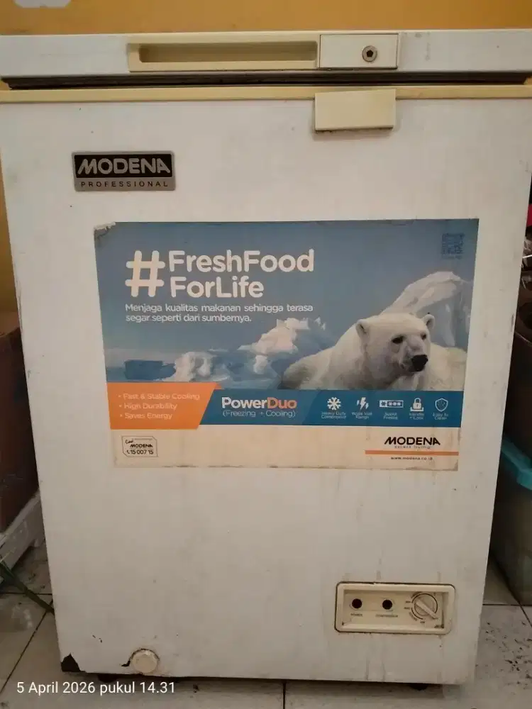 freezer box Modena 100L tidak dingin
