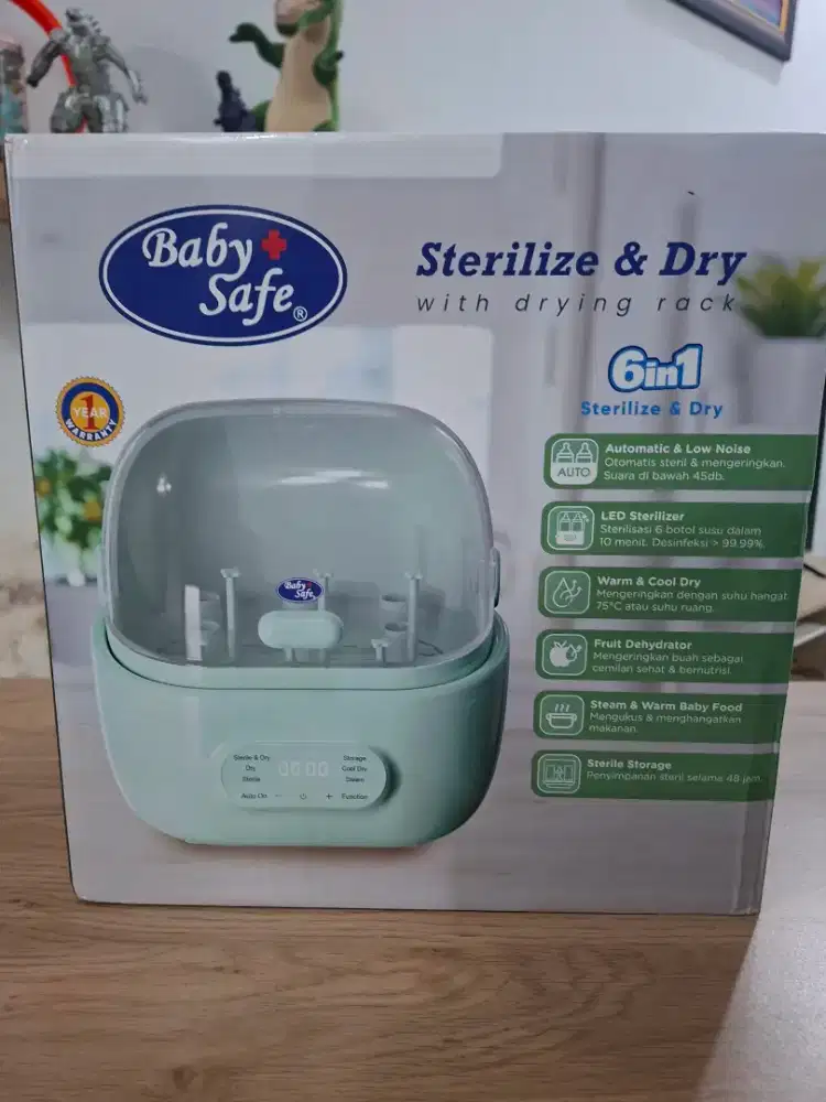 Baby safe sterilize & dry with drying rack 6 in 1