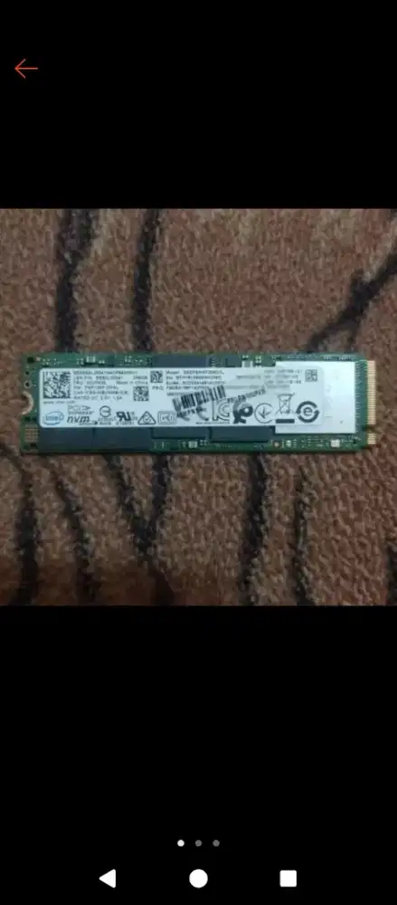 1 pcs nvme 256gb Intel health kondisi 90 persen good