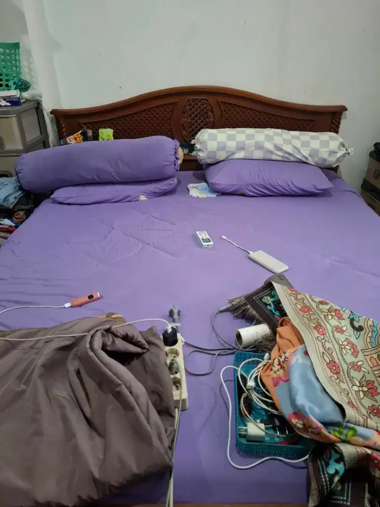 Tempat Tidur / Dipan jati + springbed