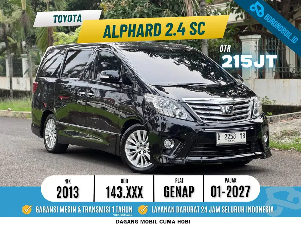 TOYOTA ALPHARD SC AT CBU 2.4 2013 HITAM SIAP PAKAI
